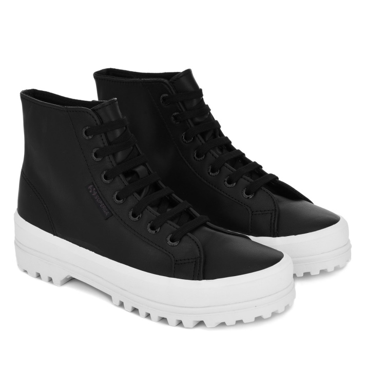 Superga 2341 Alpina Nappa Negro-f Avorio