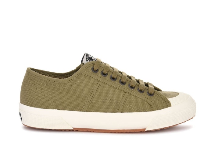 Superga 2390 Militar 7 Ojales Verde Tortora-blanco