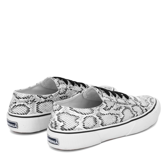 Superga 2490 Negrita Serpiente Blanco Negro Serpiente