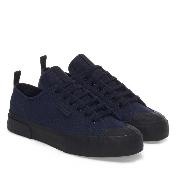 Superga 2630 Correa De Rayas Azul Marino-negro