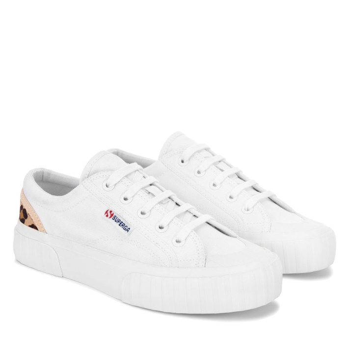 Superga 2630 Stripe Acolchado Leopardo Blanco-leopardo