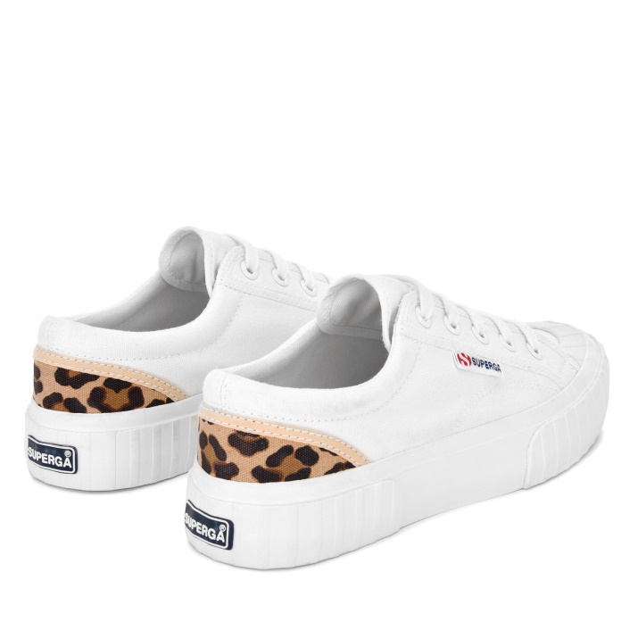 Superga 2630 Stripe Acolchado Leopardo Blanco-leopardo