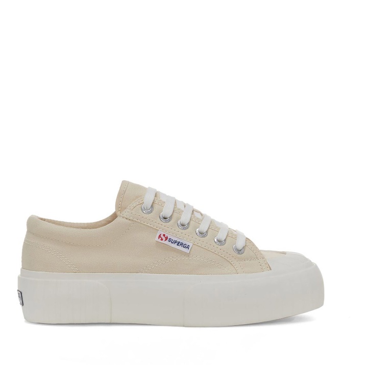 Superga 2631 Stripe Plataforma Beige Lt Eggshell-f Avorio
