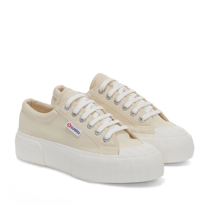 Superga 2631 Stripe Plataforma Beige Lt Eggshell-f Avorio