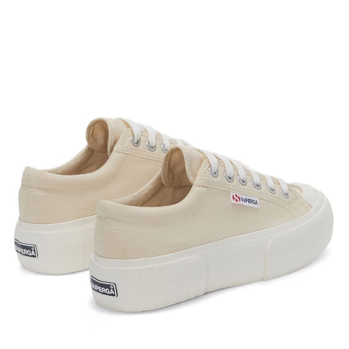 Superga 2631 Stripe Plataforma Beige Lt Eggshell-f Avorio