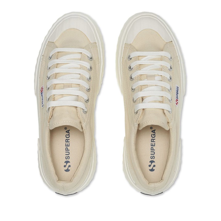 Superga 2631 Stripe Plataforma Beige Lt Eggshell-f Avorio