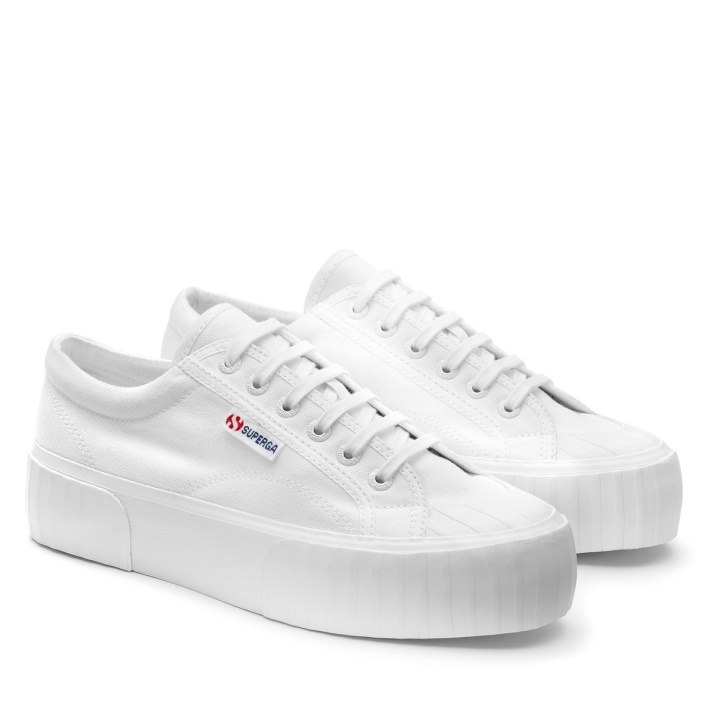 Superga 2631 Stripe Plataforma Blanco-blanco Avorio