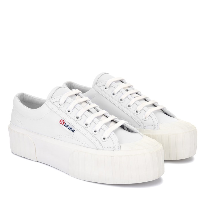 Superga 2631 Stripe Plataforma Vegano Blanco-blanco Avorio