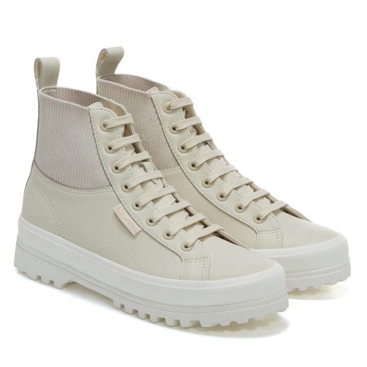 Superga 2644 Alpina Punto Napa Beige Lt Eggshell-f Avorio