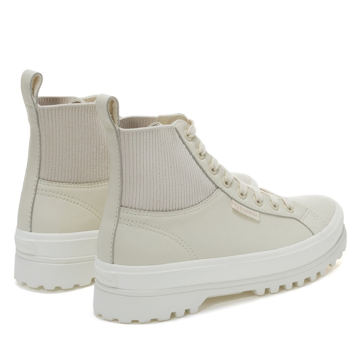 Superga 2644 Alpina Punto Napa Beige Lt Eggshell-f Avorio