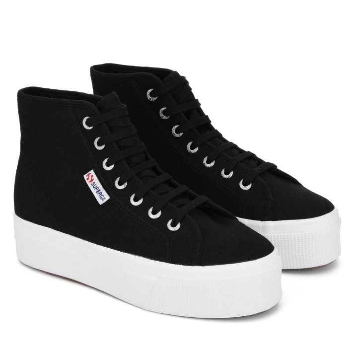 Superga 2705 High Top Negro-blanco