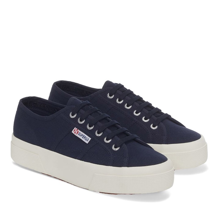 Superga 2740 Plataforma Azul Marino-f Avorio