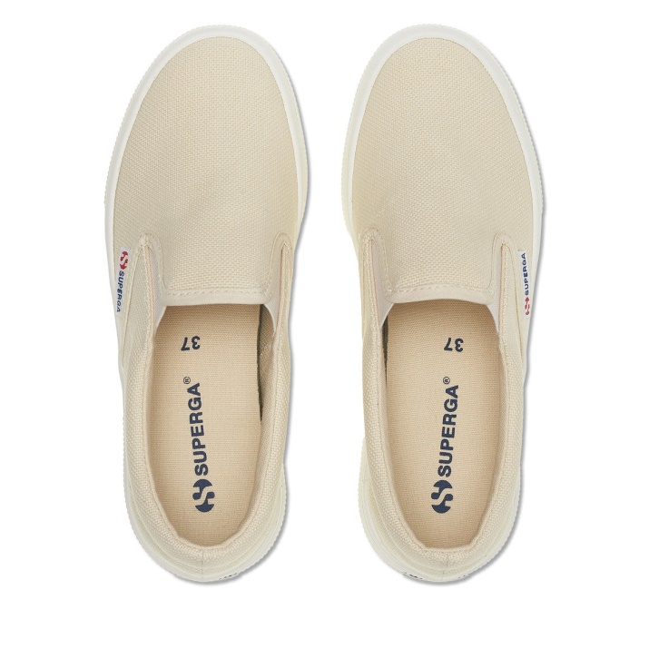 Superga 2740 Plataforma Slip On Beige Lt Eggshell-f Avorio