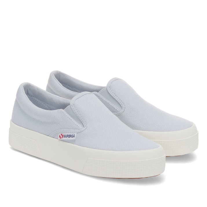 Superga 2740 Slip Con Plataforma Gris Lilla-f Avorio