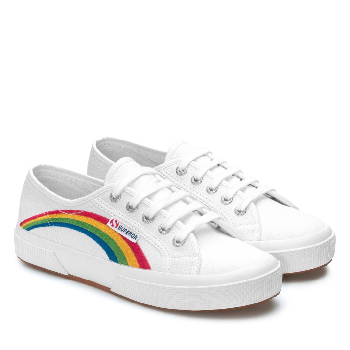 Superga 2750 Arco Iris Bordado Blanco-arcoiris