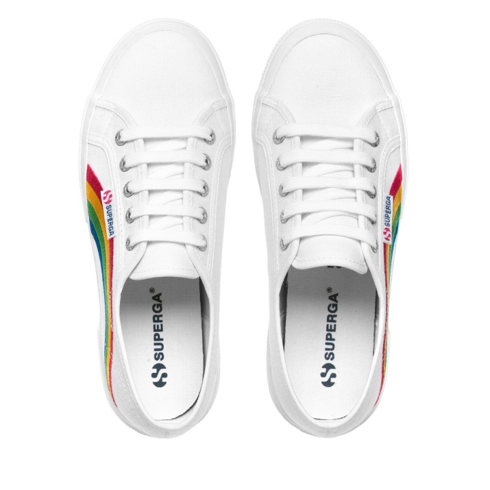 Superga 2750 Arco Iris Bordado Blanco-arcoiris