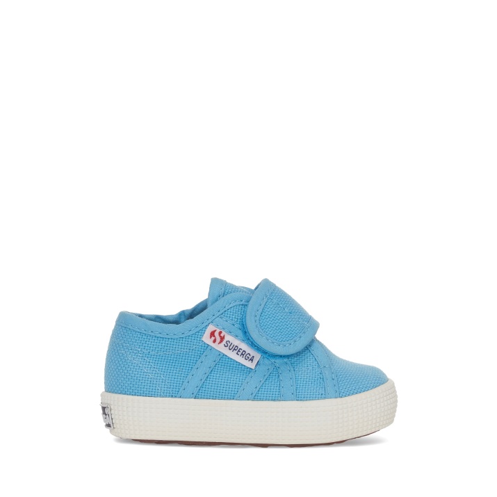 Superga 2750 Baby Easylite Correas Azul Lt Polvoriento F