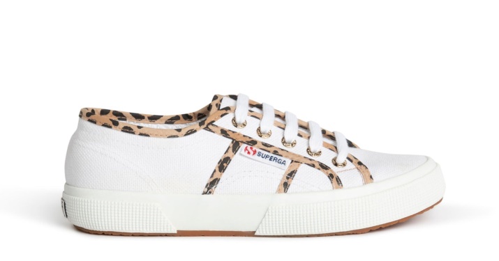 Superga 2750 Blanco Leo Ribete Leopardo Blanco
