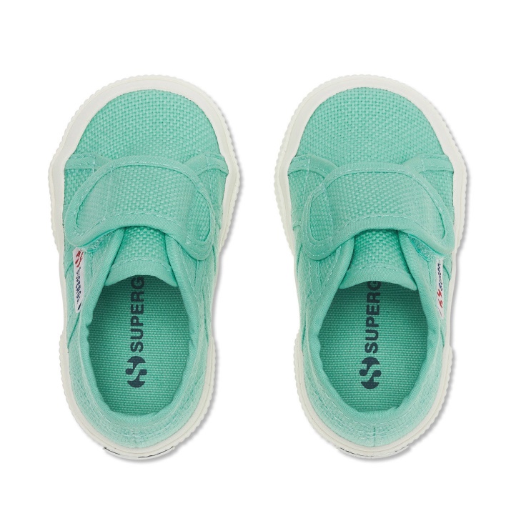 Superga 2750 Bstrap Bebe Verde Agua-f Avorio