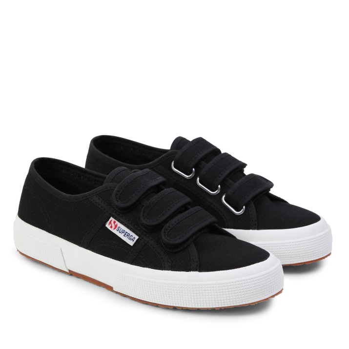 Superga 2750 Cotstrap Negro-f Blanco