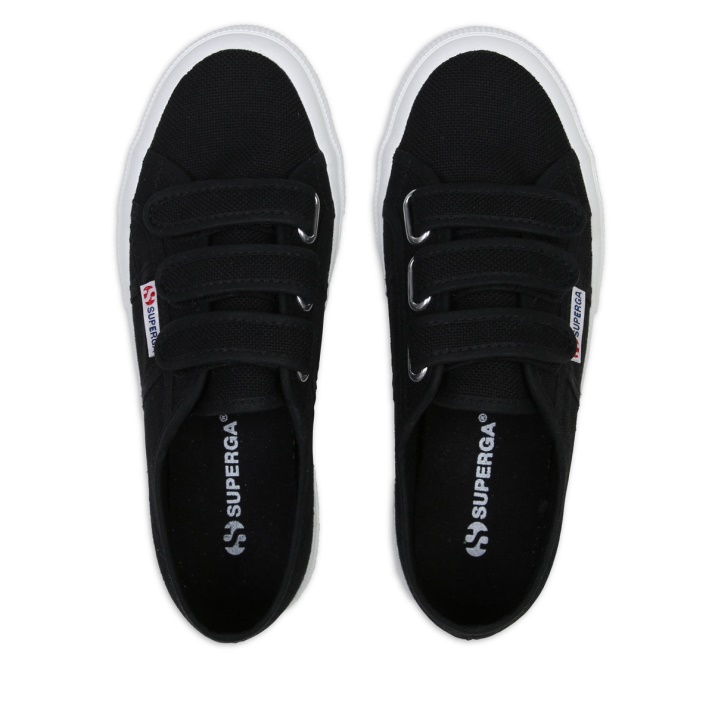Superga 2750 Cotstrap Negro-f Blanco