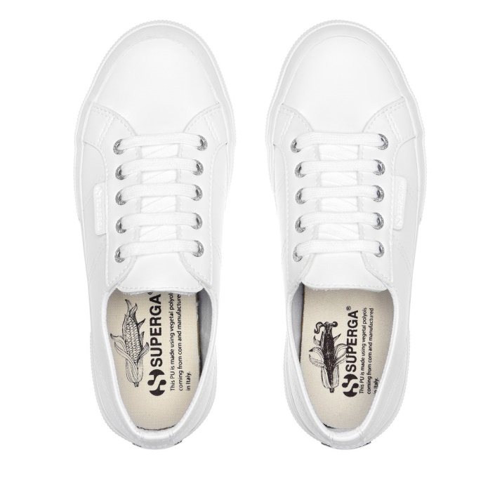Superga 2750 Cuero A Base De Maiz Blanco