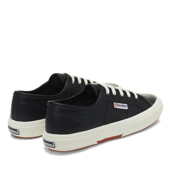Superga 2750 Cuero Vegano Negro-blanco Avorio