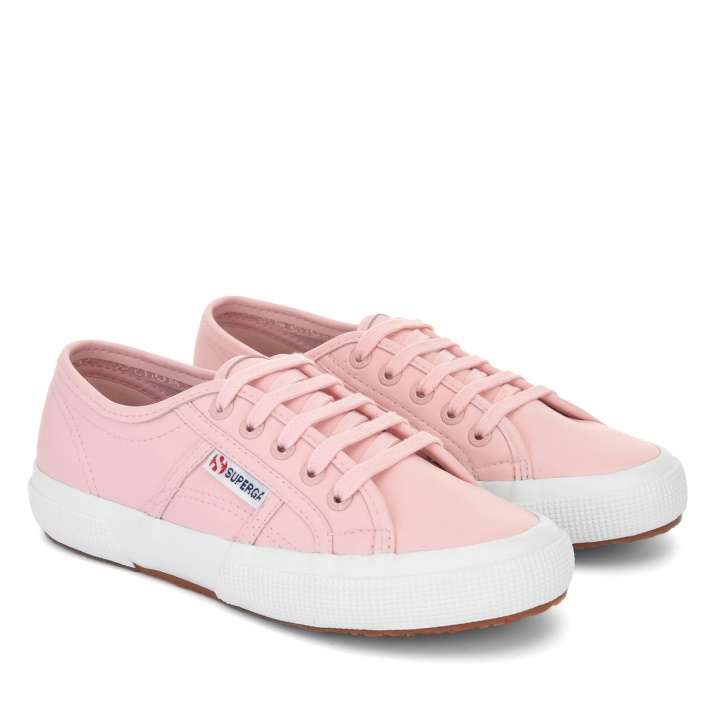 Superga 2750 Cuero Vegano Rosa-blanco Avorio