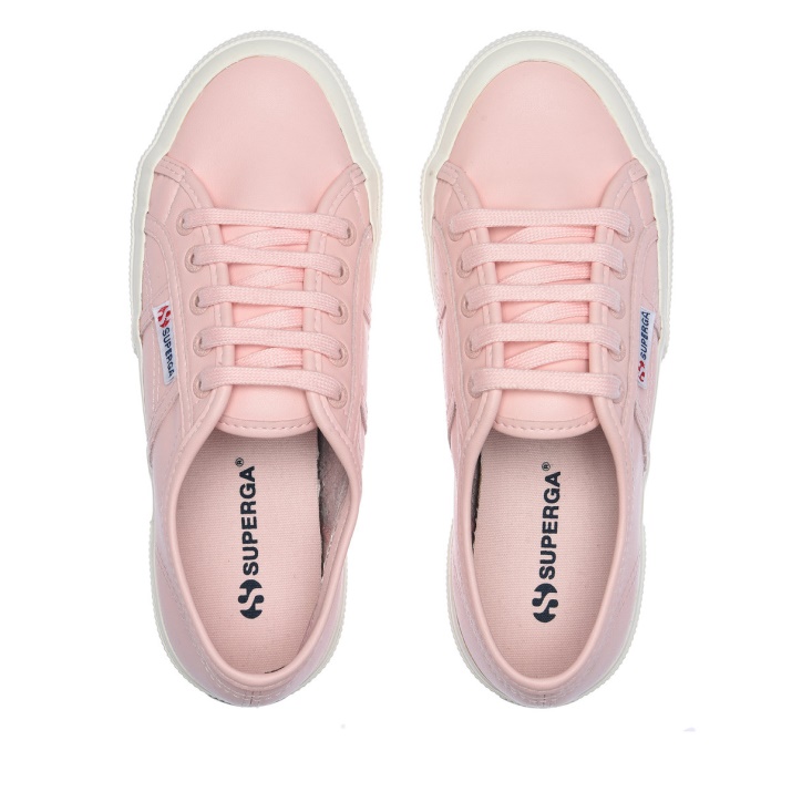 Superga 2750 Cuero Vegano Rosa-blanco Avorio