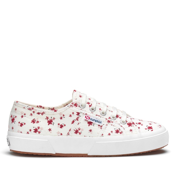 Superga 2750 Estampado Floral Blanco Avorio-rojo