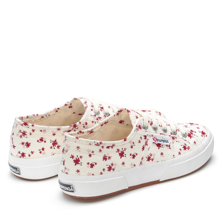 Superga 2750 Estampado Floral Blanco Avorio-rojo