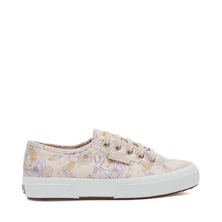 Superga 2750 Estampado Floral Melocotón Lilla-naranja Flores