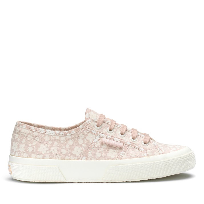 Superga 2750 Estampado Flores Blanco Avorio-piel Rosa