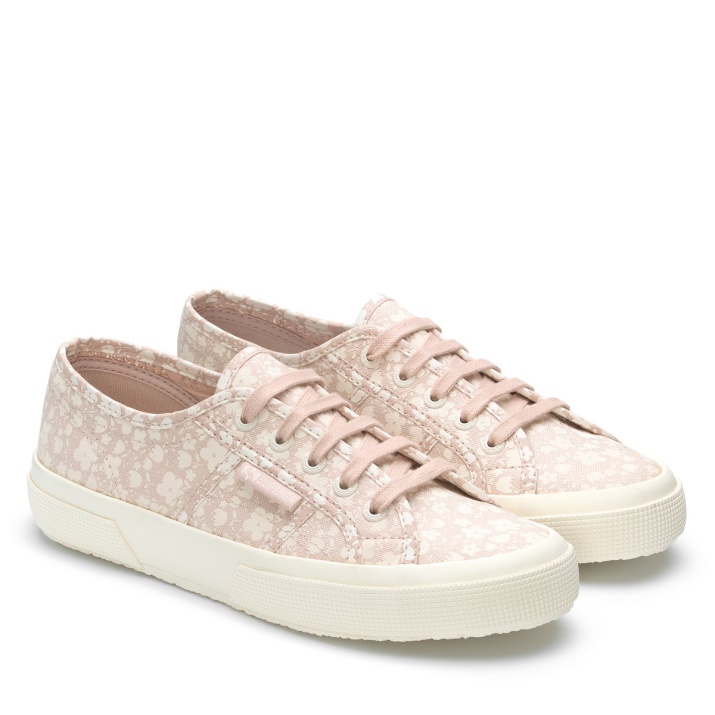 Superga 2750 Estampado Flores Blanco Avorio-piel Rosa