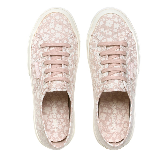 Superga 2750 Estampado Flores Blanco Avorio-piel Rosa