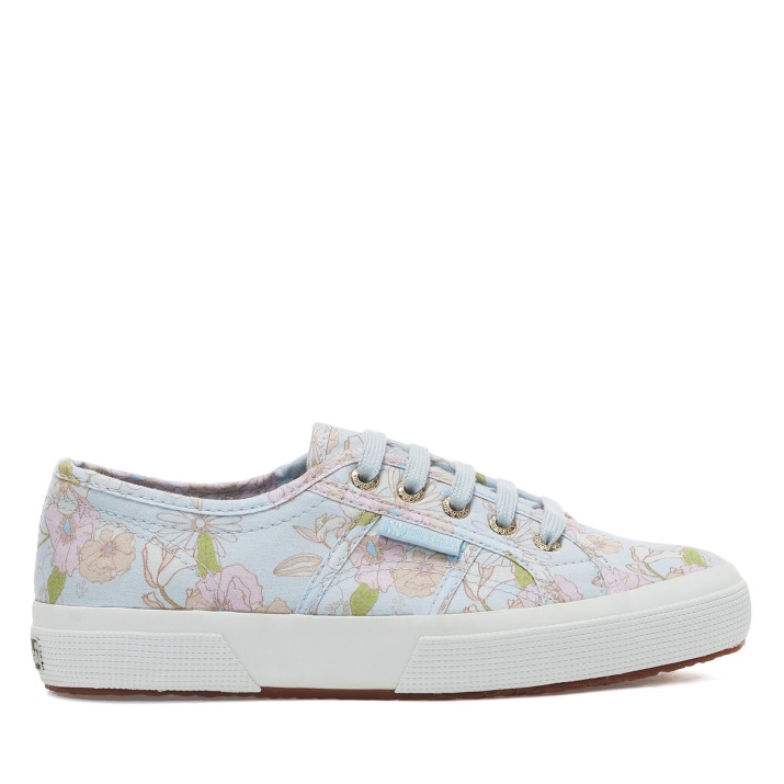 Superga 2750 Floral Print Lt Azul Rosa Naranja Flores