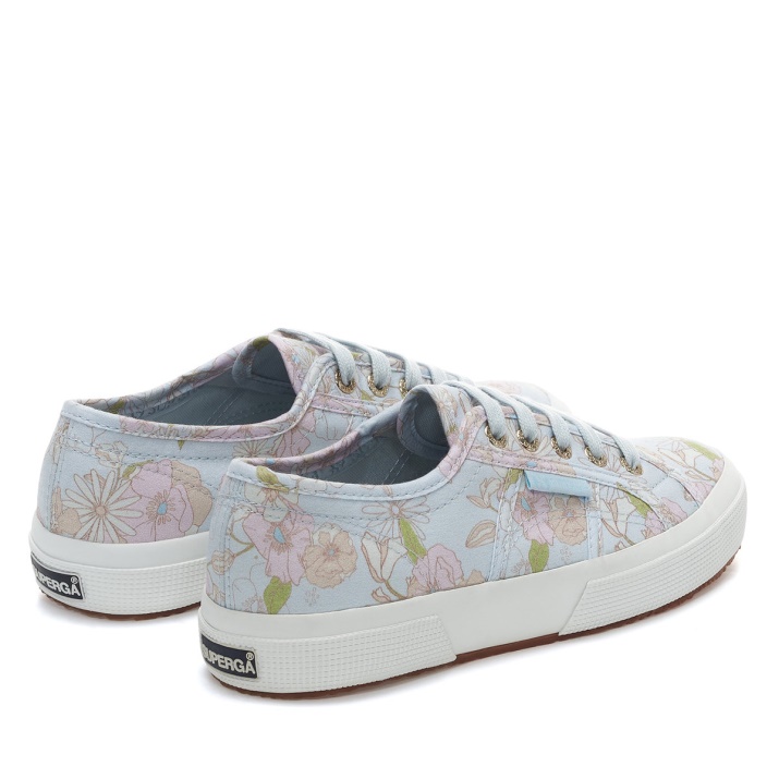 Superga 2750 Floral Print Lt Azul Rosa Naranja Flores