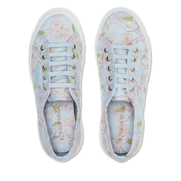 Superga 2750 Floral Print Lt Azul Rosa Naranja Flores