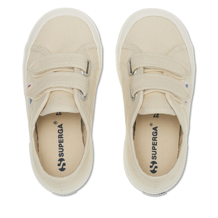 Superga 2750 Jstrap Classic Kids Beige Lt Eggshell - F Avorio