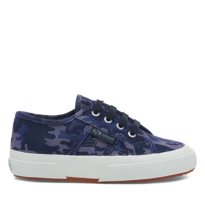 Superga 2750 Kids Camo Ripstop Azul Gris