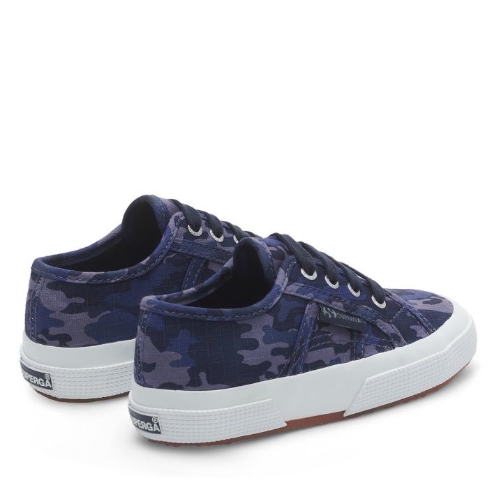Superga 2750 Kids Camo Ripstop Azul Gris