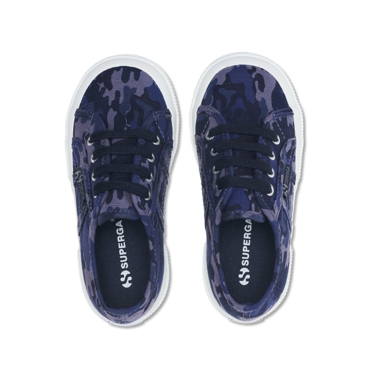 Superga 2750 Kids Camo Ripstop Azul Gris