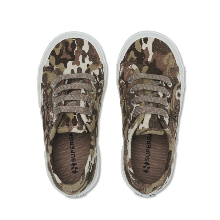 Superga 2750 Kids Camo Ripstop Beige Raw Camouflage