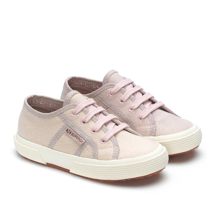 Superga 2750 Kids Lona Orgánica Tinte Natural Rosa Hojas Magenta