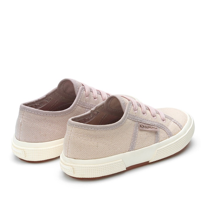 Superga 2750 Kids Lona Orgánica Tinte Natural Rosa Hojas Magenta
