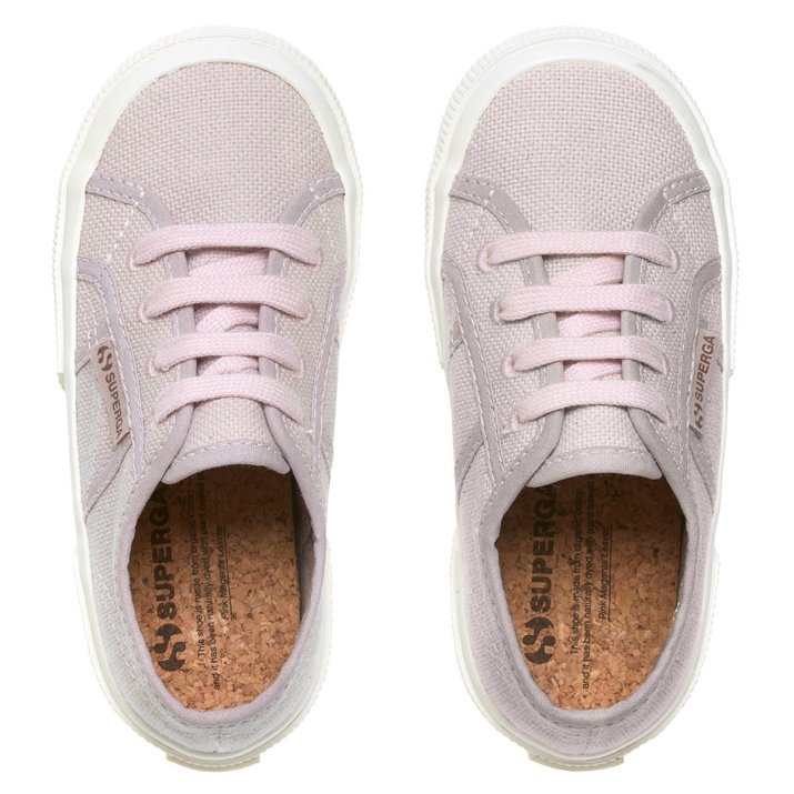 Superga 2750 Kids Lona Orgánica Tinte Natural Rosa Hojas Magenta