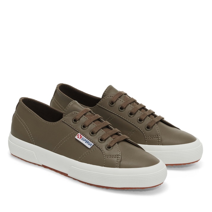 Superga 2750 Nappa Lea Fósil-mate-f Avorio
