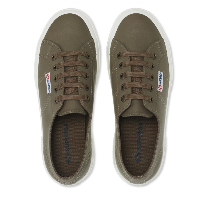 Superga 2750 Nappa Lea Fósil-mate-f Avorio