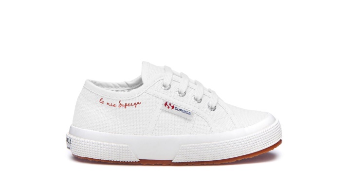 Superga 2750 Niños Blanco Poético-le Mie Rojo Superga