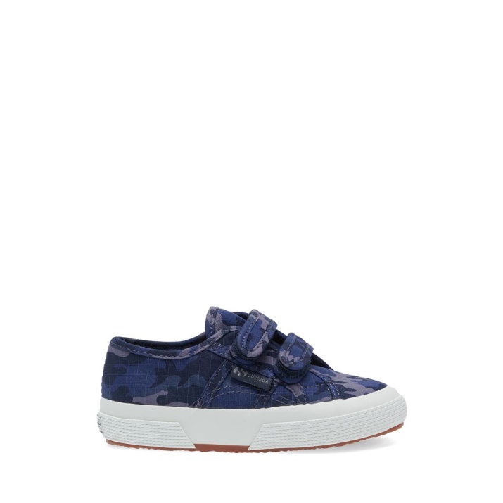 Superga 2750 Niños Correas Camuflaje Ripstop Azul Gris Dk Camuflaje